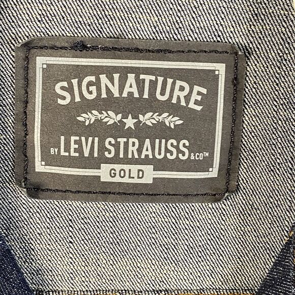 Signature by Levi Strauss Black Label Blue Denim Men's Trucker Jacket Size Small - Picture 6 of 13